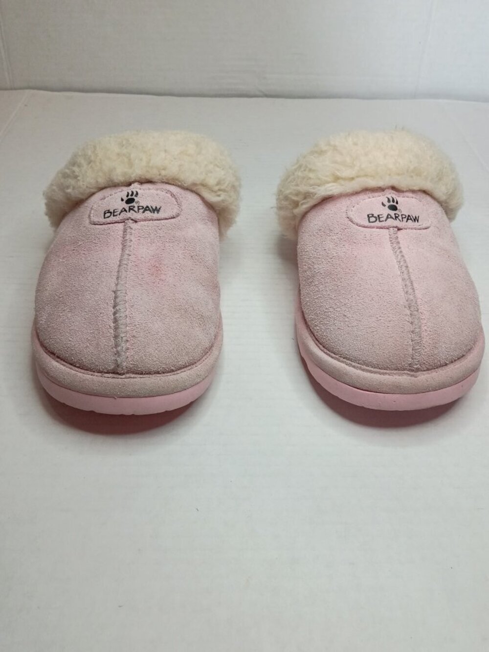 Bearpaw Loki II Pink Suede Sheepskin Slippers Women’s Size 8